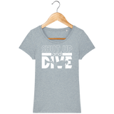 T-Shirt Femme Shut Up and Dive - Bleu glacier chiné