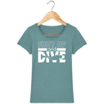 T-Shirt Femme Shut Up and Dive - Vert eucalyptus chiné