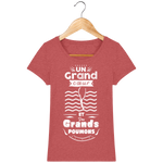 T-Shirt Femme Un grand cœur et des grands poumons - Rouge chiné