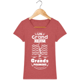 T-Shirt Femme Un grand cœur et des grands poumons - Rouge chiné