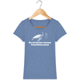 T-Shirt Femme Save the Oceans - Bleu chiné