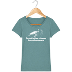 T-Shirt Femme Save the Oceans - Vert eucalyptus chiné