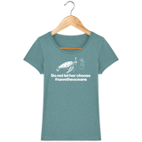 T-Shirt Femme Save the Oceans - Vert eucalyptus chiné