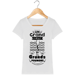 T-Shirt Femme Un grand cœur et des grands poumons - Blanc