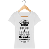 T-Shirt Femme Un grand cœur et des grands poumons - Blanc