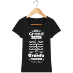 T-Shirt Femme Un grand cœur et des grands poumons - Noir