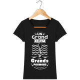 T-Shirt Femme Un grand cœur et des grands poumons - Noir