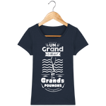 T-Shirt Femme Un grand cœur et des grands poumons - Bleu marine