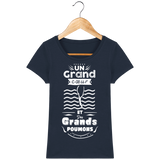 T-Shirt Femme Un grand cœur et des grands poumons - Bleu marine