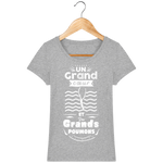 T-Shirt Femme Un grand cœur et des grands poumons - Gris chiné