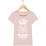 T-Shirt Femme Un grand cœur et des grands poumons - Rose poudré chiné