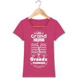 T-Shirt Femme Un grand cœur et des grands poumons - Rose fuchsia