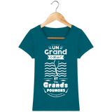 T-Shirt Femme Un grand cœur et des grands poumons - Bleu canard