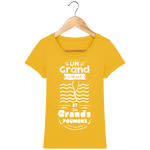 T-Shirt Femme Un grand cœur et des grands poumons - Jaune