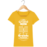 T-Shirt Femme Un grand cœur et des grands poumons - Jaune