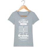 T-Shirt Femme Un grand cœur et des grands poumons - Bleu glacier chiné