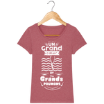 T-Shirt Femme Un grand cœur et des grands poumons - Framboise chiné