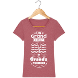 T-Shirt Femme Un grand cœur et des grands poumons - Framboise chiné