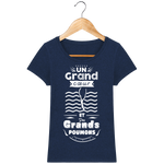 T-Shirt Femme Un grand cœur et des grands poumons - Bleu nuit chiné