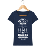 T-Shirt Femme Un grand cœur et des grands poumons - Bleu nuit chiné