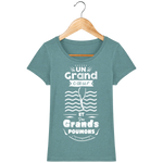 T-Shirt Femme Un grand cœur et des grands poumons - Vert eucalyptus chiné