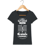 T-Shirt Femme Un grand cœur et des grands poumons - Noir chiné