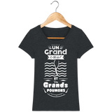 T-Shirt Femme Un grand cœur et des grands poumons - Noir chiné