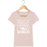 T-Shirt Femme Everyday I'm Bubblin - Rose poudré chiné