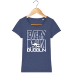 T-Shirt Femme Everyday I'm Bubblin - Bleu indigo chiné