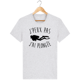 T-Shirt Homme J'peux pas j'ai plongée - Gris clair chiné