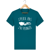 T-Shirt Homme J'peux pas j'ai plongée - Bleu canard