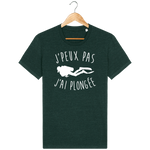 T-Shirt Homme J'peux pas j'ai plongée - Vert sapin chiné