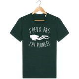 T-Shirt Homme J'peux pas j'ai plongée - Vert sapin chiné