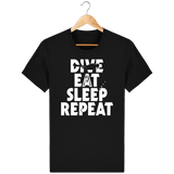 T-Shirt Homme Dive Eat Sleep Repeat - Noir