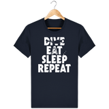 T-Shirt Homme Dive Eat Sleep Repeat - Bleu marine