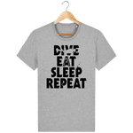 T-Shirt Homme Dive Eat Sleep Repeat - Gris chiné