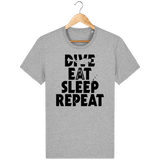 T-Shirt Homme Dive Eat Sleep Repeat - Gris chiné