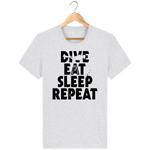 T-Shirt Homme Dive Eat Sleep Repeat - Gris clair chiné