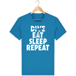 T-Shirt Homme Dive Eat Sleep Repeat - Bleu azur