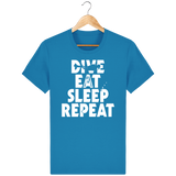 T-Shirt Homme Dive Eat Sleep Repeat - Bleu azur