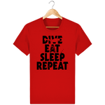 T-Shirt Homme Dive Eat Sleep Repeat - Rouge