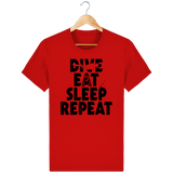 T-Shirt Homme Dive Eat Sleep Repeat - Rouge