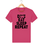 T-Shirt Homme Dive Eat Sleep Repeat - Rose