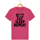 T-Shirt Homme Dive Eat Sleep Repeat - Rose