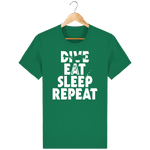 T-Shirt Homme Dive Eat Sleep Repeat - Vert