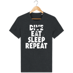 T-Shirt Homme Dive Eat Sleep Repeat - Noir chiné