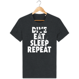 T-Shirt Homme Dive Eat Sleep Repeat - Noir chiné