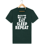 T-Shirt Homme Dive Eat Sleep Repeat - Vert sapin chiné