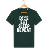 T-Shirt Homme Dive Eat Sleep Repeat - Vert sapin chiné