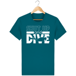 T-Shirt Homme Shut Up and Dive - Bleu canard